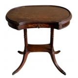 Vintage Mahogany Side Table w/ brass feet
