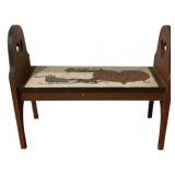 Wood Painted Small Bench - 20 x 24 x 10