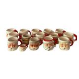 15 Assorted Santa Mugs - 3" Tall