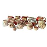 16 Assorted Santa Mugs - 3.5" Tall
