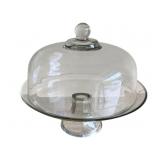 Glass Cake Stand - as is - cracked