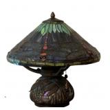 Stained Glass Lamp - 18" Tall - as is