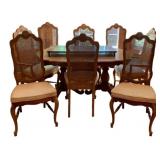 Vintage French Wooden Dining Set