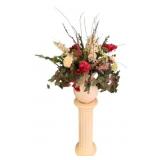 Column w/ Faux Vase Floral Arrangement
