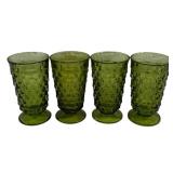 4 Olive Green Whitehall Tumblers 6"