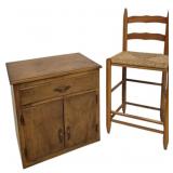 Wooden Chest w/ Counter Chair