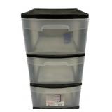 3 Drawer Plastic Storage Bin - 24 x 12 x 14