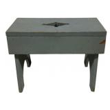 Painted Wooden Stool - 12 x 8 x 16