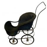 Vintage Wicker Doll Stroller - 24 x 24 x 12