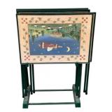 4 TV Trays w/ Stand - 30 x 22 x 9