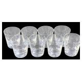 8 Etched "Stardust" Rocks Glasses