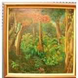 Jungle Scene oil on Canvas att to Maryna Silva