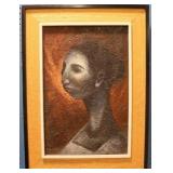 Lady art on canvas signed