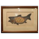 Fish Art in frame signed