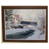 Bridge oil on board artist signed