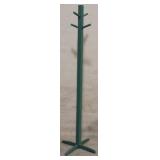 Coat rack with green paint