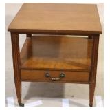 One drawer side table on rollers