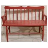 Painted red bench