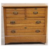 2 over 2 refinished oak dresser