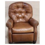 Leather recliner with nail head trim