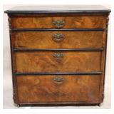Burl front 4 drawer chest