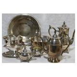 Group of silver plated serving items