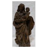 Jesus with child statue, carved wood