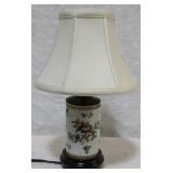 Porcelain lamp w/ silk shade