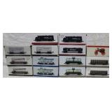 Group of boxed train cars