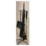 Iron fireplace tool set