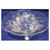 Heisey Waverly bowl with Rose etch