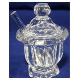 Baccarat covered mustard with spoon