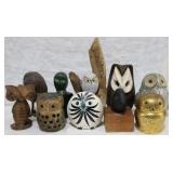 Collection of miscellaneous owl figurines