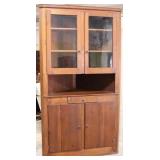 Corner Cabinet 2 glass doors over 2 blind doors