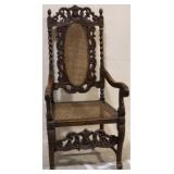Carved walnut Victorian & caned arm chair