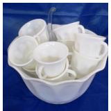 Milkglass punchbowl set