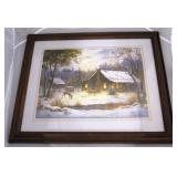 Winter scene framed print