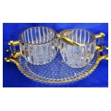 Sugar and creamer with tray