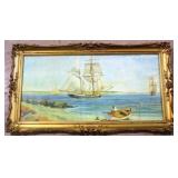 Framed ship print