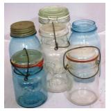Lot of 6 mason jars