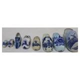 Group of Delft Blue Holland Shoes