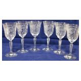 6 Cambridge glass goblets