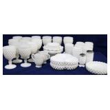 Group of milk  glass hobnail
