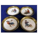 4 pcs Norman Rockwell plates