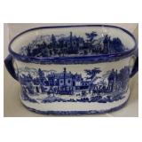 Large blue and white tub