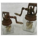 Pair of glass churns