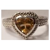 Citrine sterling silver ring sz 7