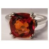 Aziotic gemstone sterling silver ring sz 7
