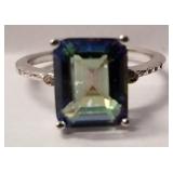 Mystic topaz sterling silver ring sz 6