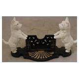 Cast iron Scotty dog card holder